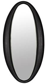 Woolsey Wood Black Vertical Mirror-Wall Mirrors-Noir-LOOMLAN