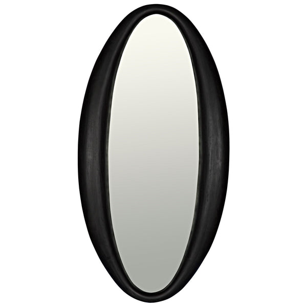 Woolsey Wood Black Vertical Mirror-Wall Mirrors-Noir-LOOMLAN