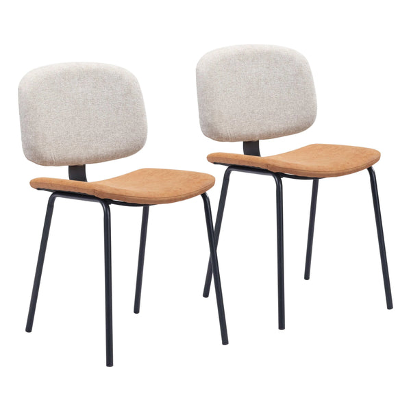 Worcester Dining Chair (Set of 2) Beige Dining Chairs LOOMLAN By Zuo Modern