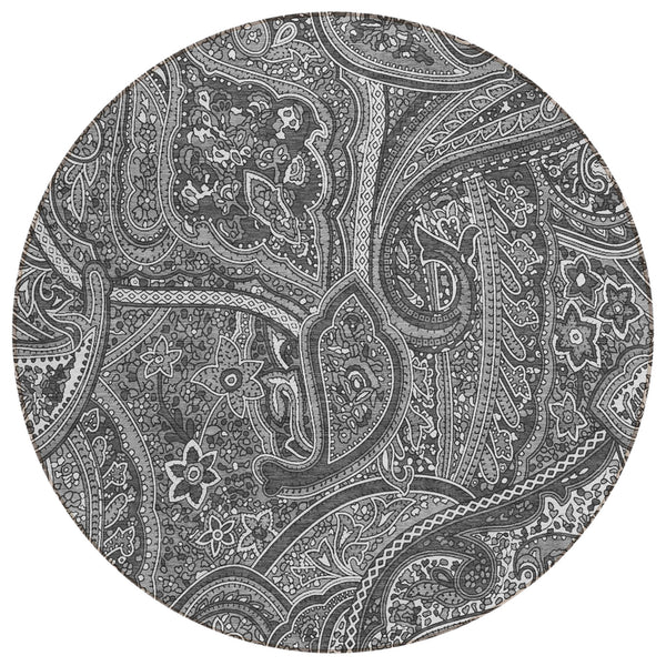 Woven Blocks Grey Washable Indoor-Outdoor Rug