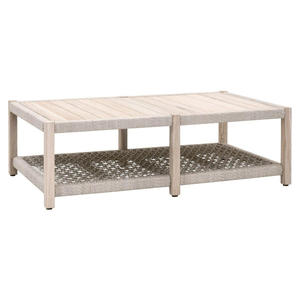 Wrap Outdoor Rectangular Coffee Table With Storage Shelf Outdoor Coffee Tables LOOMLAN By Essentials For Living