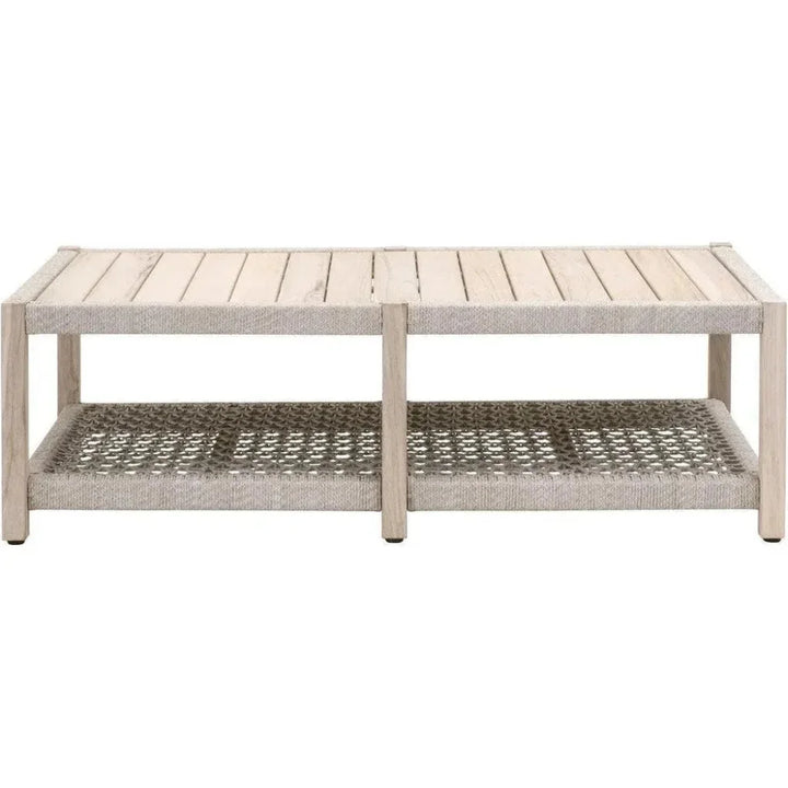 Wrap Outdoor Rectangular Coffee Table With-Outdoor Coffee Tables-Essentials For Living-LOOMLAN