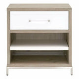 Wrenn 1 Drawer Two Tone White Nightstand Nightstands LOOMLAN By Essentials For Living