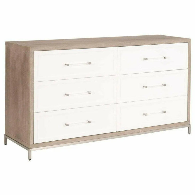 Wrenn 6-Drawer Double Dresser White Dressers LOOMLAN By Essentials For Living