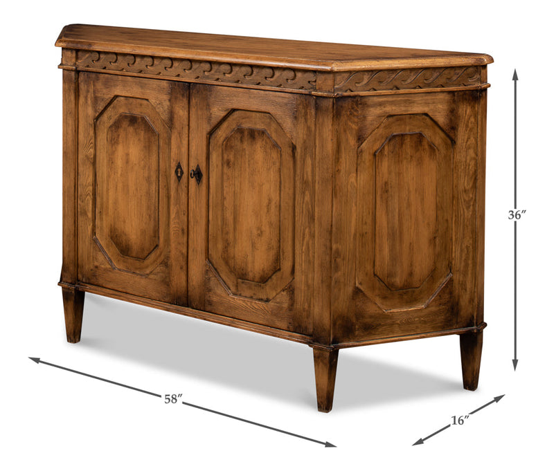 Wrenn Credenza Brown Cabinet for Living Room-Sideboards-Sarreid-LOOMLAN