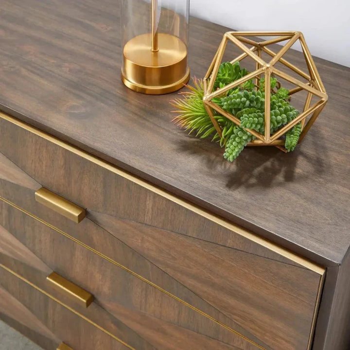 Wynn Brown Shagreen 3 Drawers Nightstand Bedroom - LOOMLAN - Essentials For Living - Nightstands