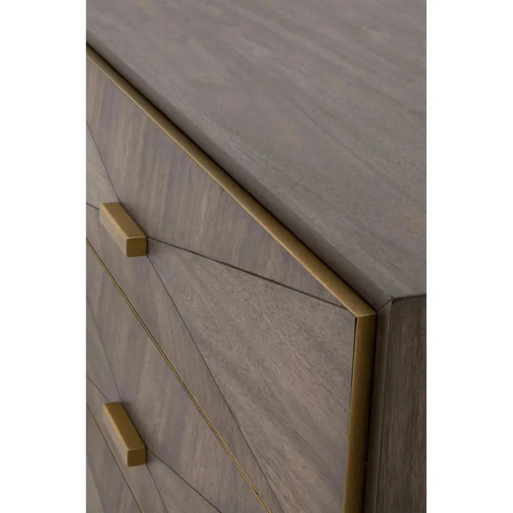 Wynn Brown Shagreen 3 Drawers Nightstand Bedroom - LOOMLAN - Essentials For Living - Nightstands