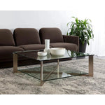 Xavier Steel Framed Glass Coffee Table