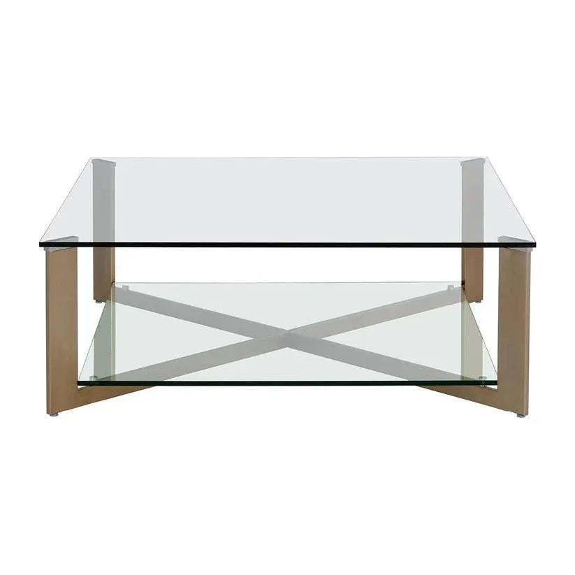 Xavier Steel Framed Glass Coffee Table