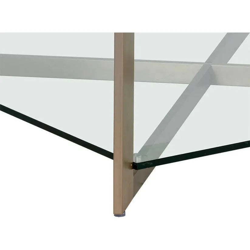 Xavier Steel Framed Glass Coffee Table