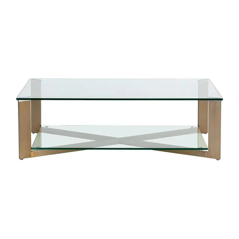 Xavier Steel Framed Glass Coffee Table