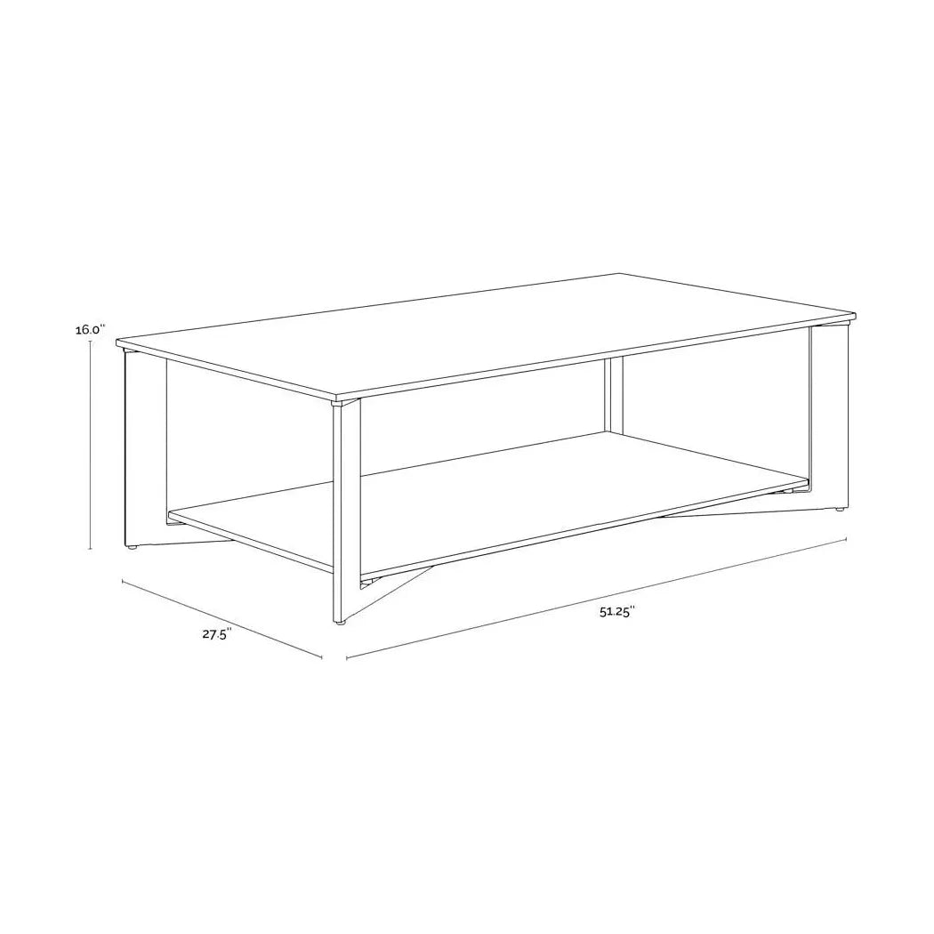 Xavier Steel Framed Glass Coffee Table