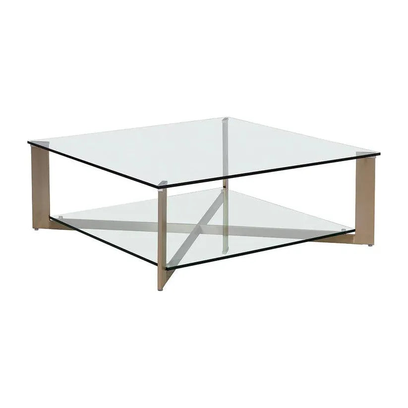 Xavier Steel Framed Glass Coffee Table