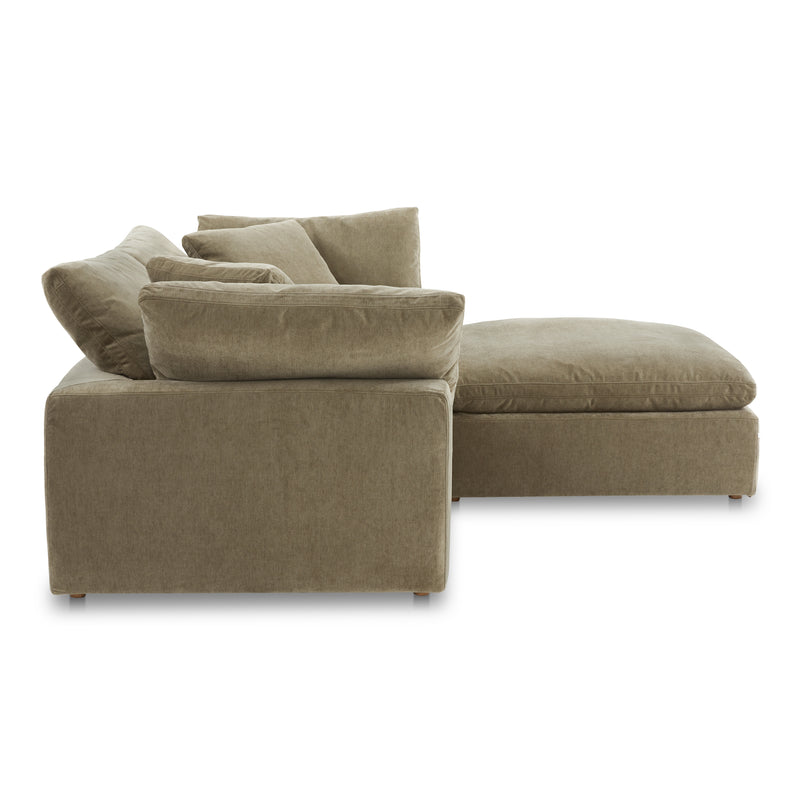 Clay Nook Polyester and Wood Green Modular Sectional