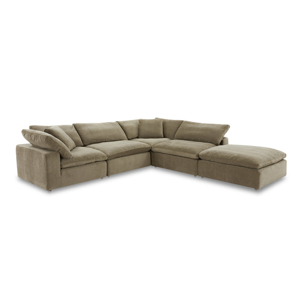 Clay Dream Polyester and Wood Green Modular Sectional