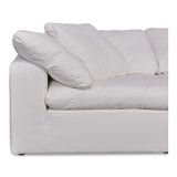 Clay Polyester and Wood White Modular Sofa