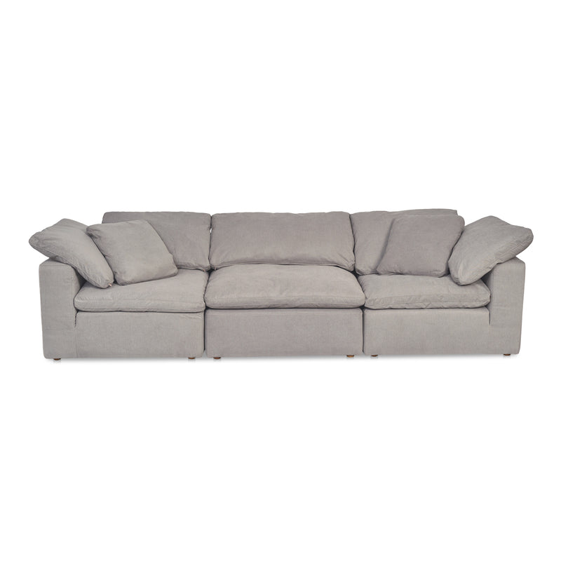 Clay Polyester and Wood Grey Modular Sofa