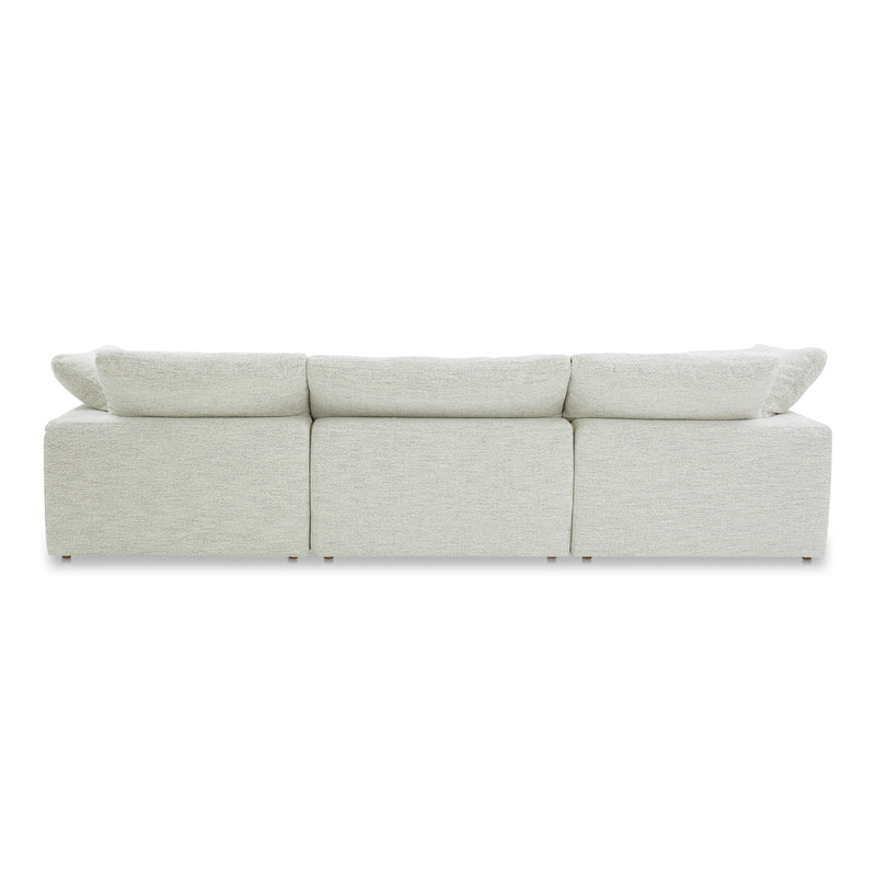 Clay Polyester and Wood Off-White Modular Sofa