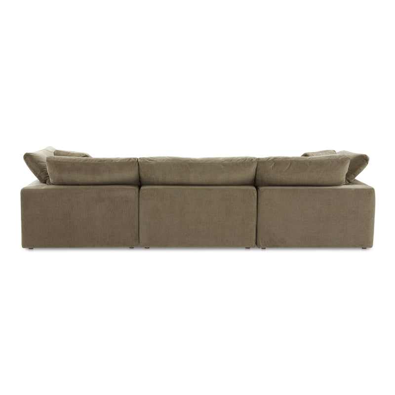 Terra Polyester and Wood Green Modular Sofa