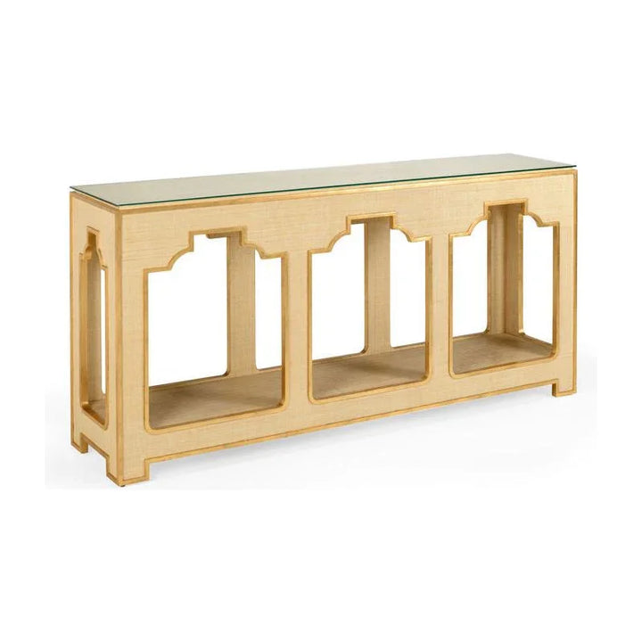 Yangon Glass Top Console Table - LOOMLAN - Chelsea House - Console Tables