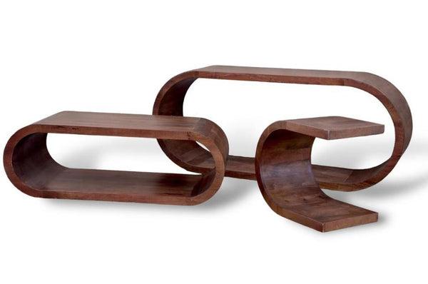 Yareli Geometric Wood Side Table-Side Tables-LOOMLAN-LOOMLAN