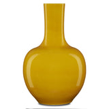Yellow Imperial Yellow Long Neck Vase Vases & Jars LOOMLAN By Currey & Co
