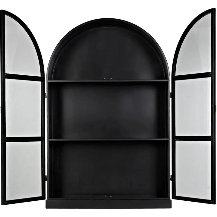 Yoke Hutch Black Curio Buffet Glass Doors Cabinet - LOOMLAN - Noir - Buffets & Curios