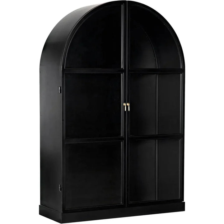 Yoke Hutch Black Curio Buffet Glass Doors Cabinet - LOOMLAN - Noir - Buffets & Curios