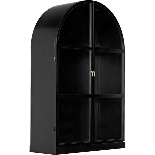 Yoke Hutch Black Curio Buffet Glass Doors Cabinet - LOOMLAN - Noir - Buffets & Curios