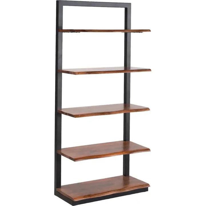 Yolentha Iron Frame Wooden Etagere-Etageres-LOOMLAN-LOOMLAN