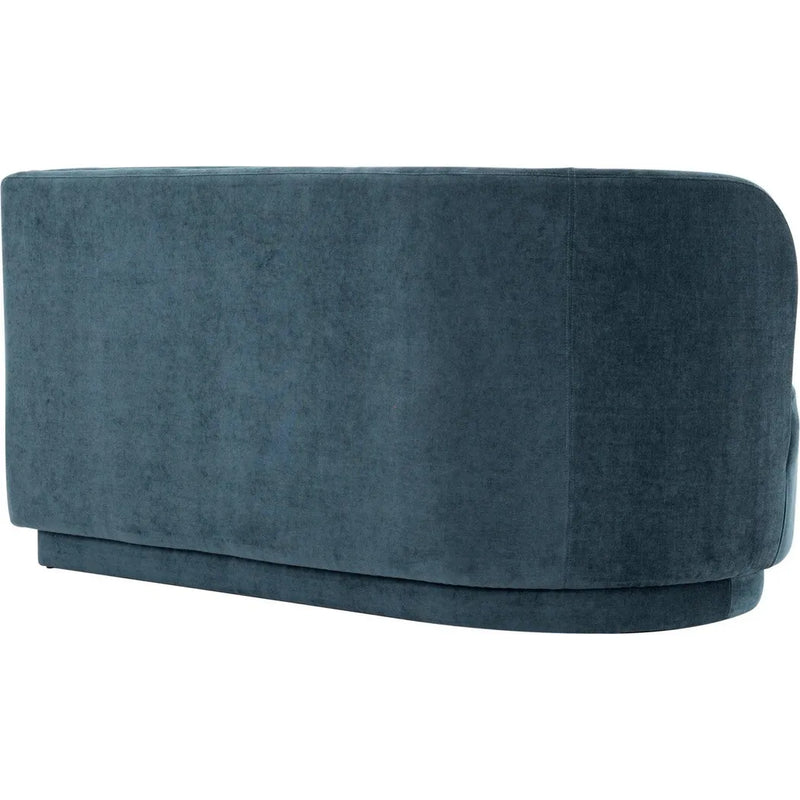 Yoon Polyester and Fsc Wood Deep Teal 2 Seat Sofa Left Sofas & Loveseats LOOMLAN By Moe's Home