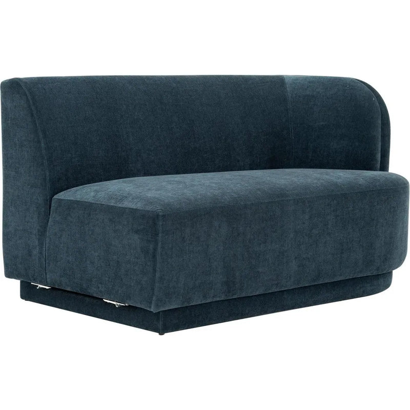 Yoon Polyester and Fsc Wood Deep Teal 2 Seat Sofa Left Sofas & Loveseats LOOMLAN By Moe's Home