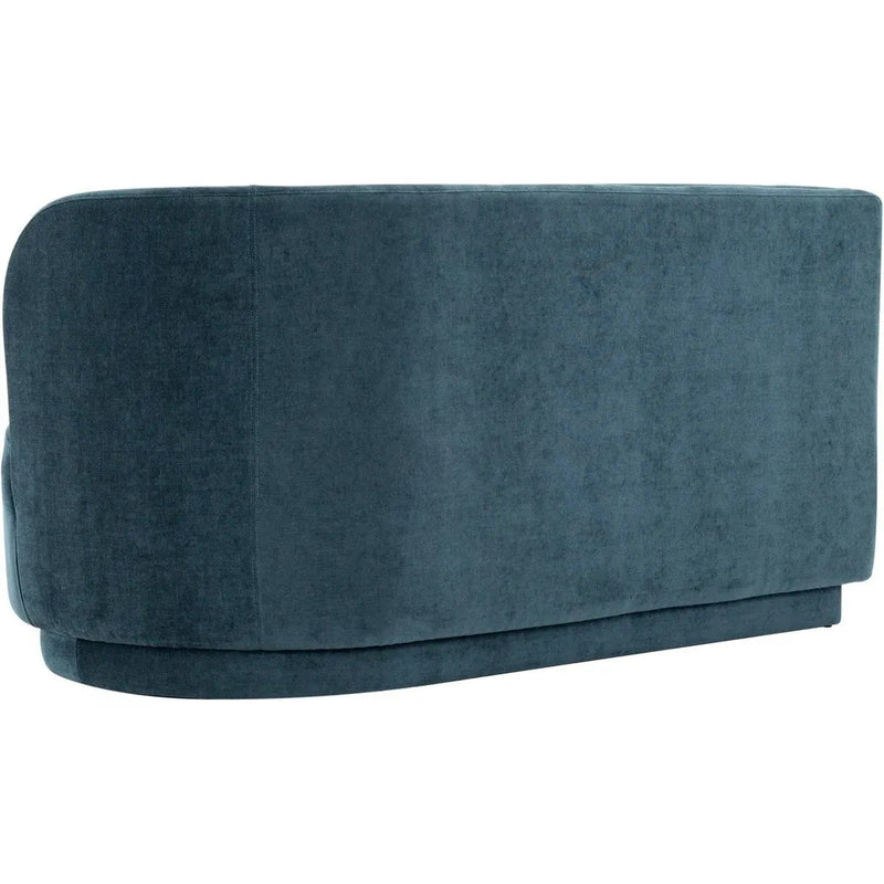 Yoon Polyester and Fsc Wood Deep Teal 2 Seat Sofa Right Sofas & Loveseats LOOMLAN By Moe's Home