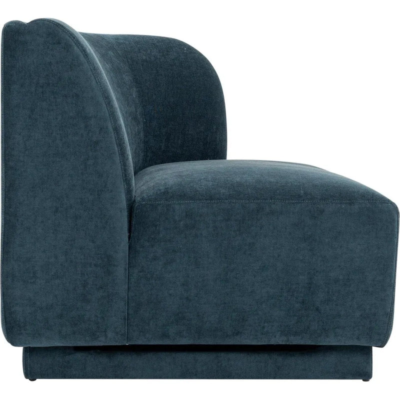 Yoon Polyester and Fsc Wood Deep Teal 2 Seat Sofa Right Sofas & Loveseats LOOMLAN By Moe's Home