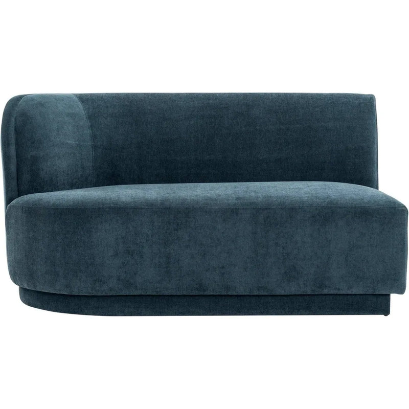 Yoon Polyester and Fsc Wood Deep Teal 2 Seat Sofa Right Sofas & Loveseats LOOMLAN By Moe's Home