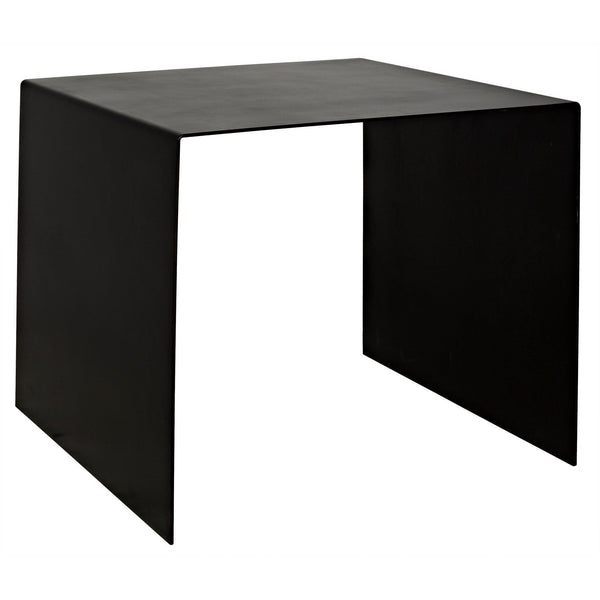 Yves Black Steel Large Rectangle Side Table-Side Tables-Noir-LOOMLAN