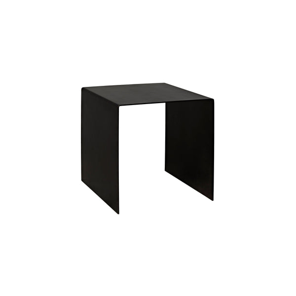Yves Black Steel Small Rectangle Side Table-Side Tables-Noir-LOOMLAN