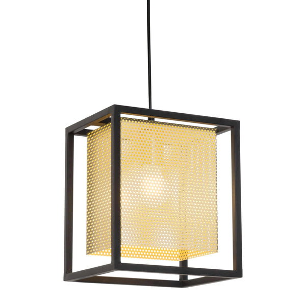 Yves Ceiling Lamp Gold & Black Pendants LOOMLAN By Zuo Modern