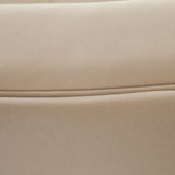 Zelda Light Camel Performance Velvet Curved Armless Sofa With 1 Accent Pillow Ball