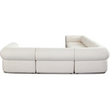 Zia 5PC Corner Sectional in Ivory Sherpa Fabric