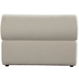 Zia Armless Chair in Ivory Sherpa Fabric
