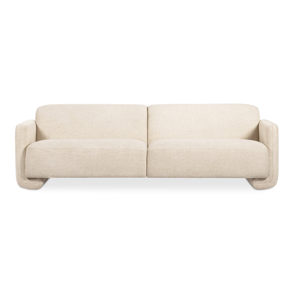 Fallon Polyester and Solid Pine Ivory Sofa