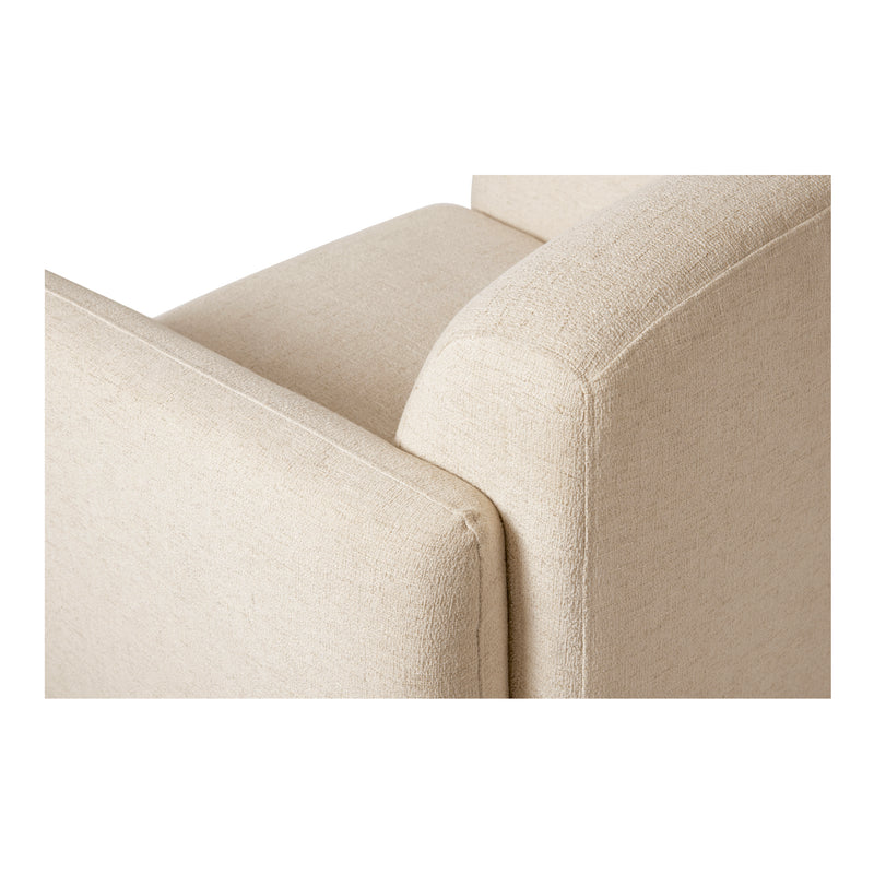 Fallon Polyester and Solid Pine Ivory Accent Arm Chair