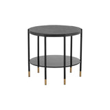 Zuma Side Table Modern Concrete Top With Glass Shelf