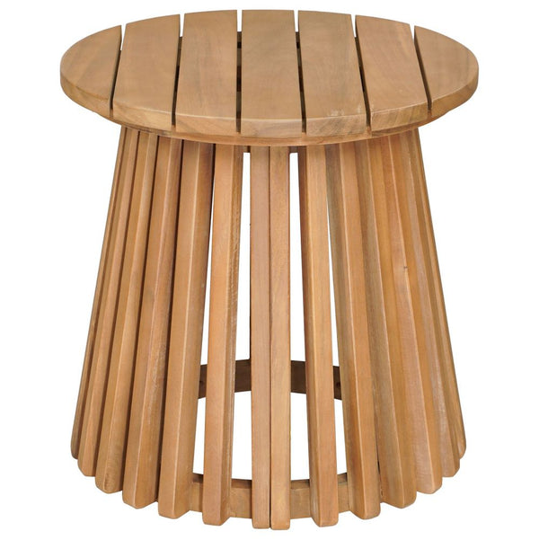 Zahara Natural Wooden Round Side Table