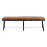 Zancor Bench - Tan Leather with Gunmetal-Dining Benches-SUNPAN-LOOMLAN