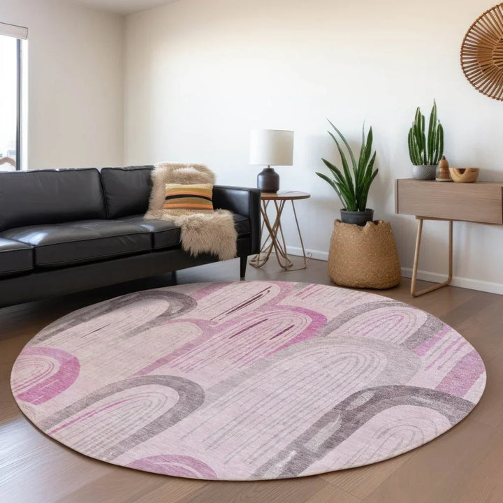 Zaralith Pink Washable Indoor - Outdoor Rug - LOOMLAN - LOOMLAN Rugs - Outdoor Rugs