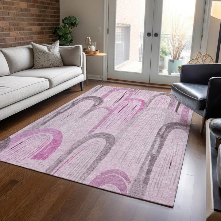 Zaralith Pink Washable Indoor - Outdoor Rug - LOOMLAN - LOOMLAN Rugs - Outdoor Rugs