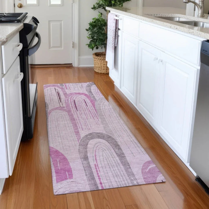 Zaralith Pink Washable Indoor - Outdoor Rug - LOOMLAN - LOOMLAN Rugs - Outdoor Rugs
