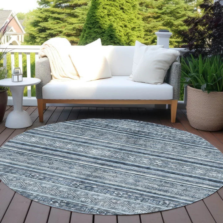 Zaraxa Blue Washable Indoor - Outdoor Rug - LOOMLAN - LOOMLAN Rugs - Outdoor Rugs